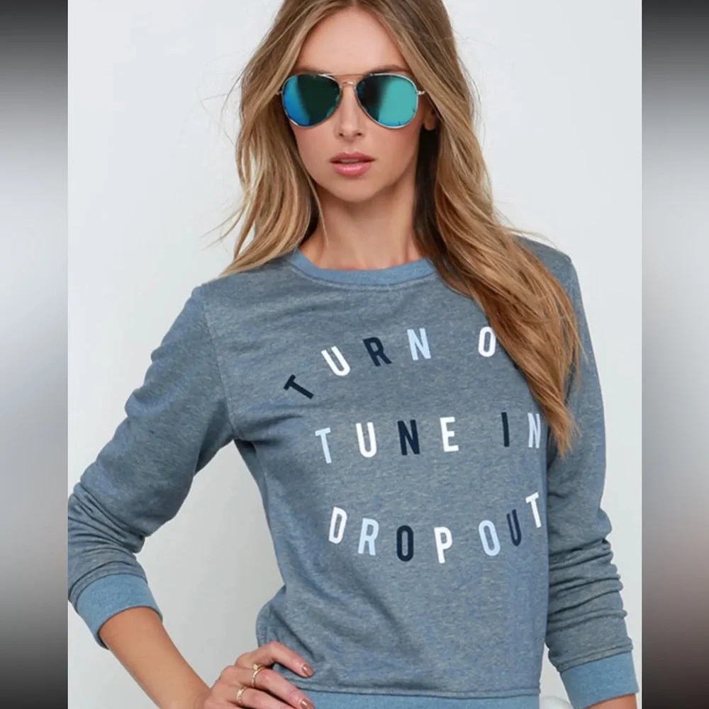 Lulu's Rhythm Blue Long Sleeve Sweatshirt - Picture 4 of 6